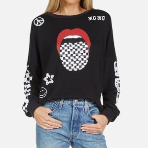Lauren Moshi Sierra Checker Tongue Sweatshirt, Size M